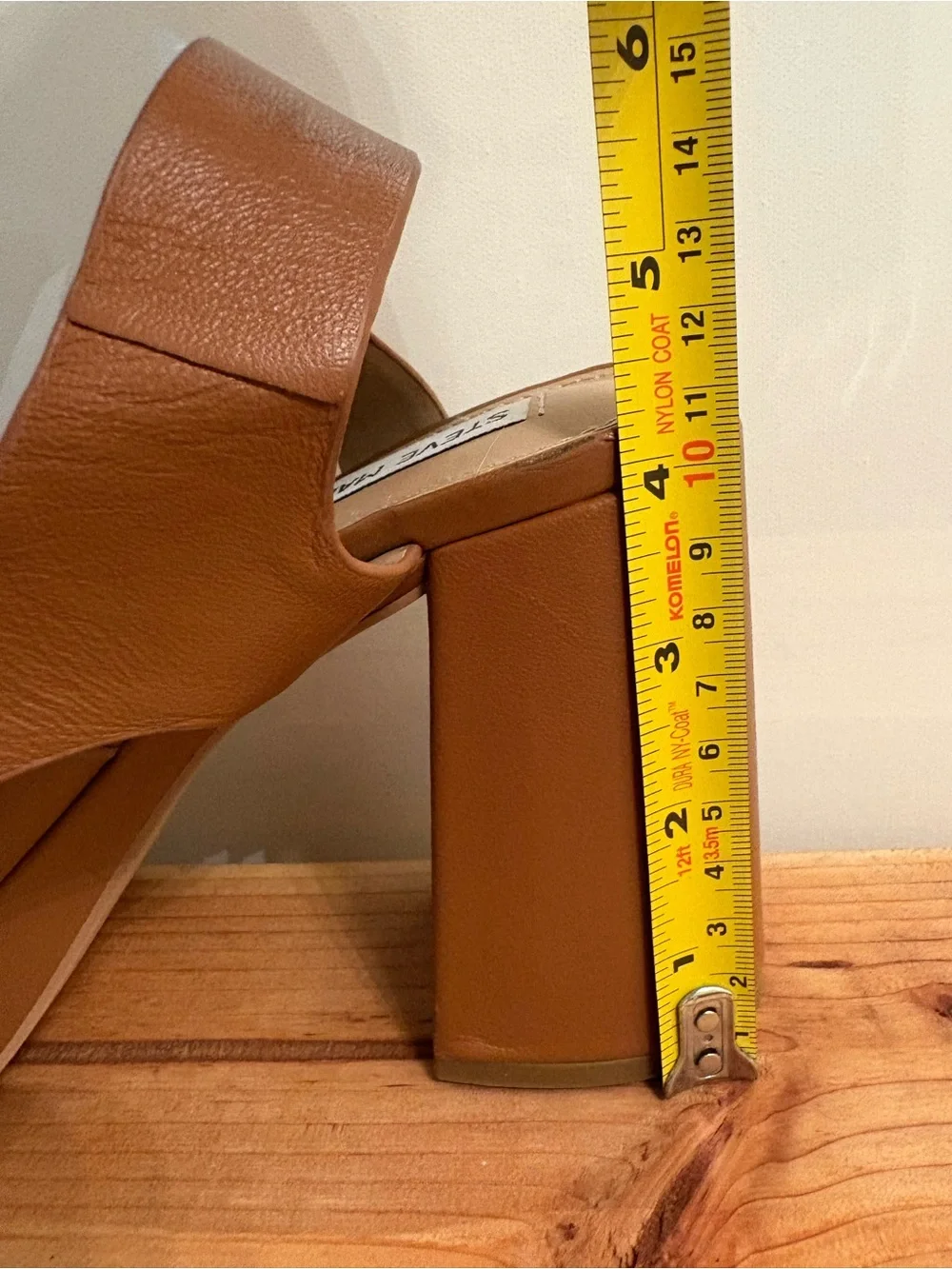 Steve Madden Brown Leather Platform Block Heel Sandals
